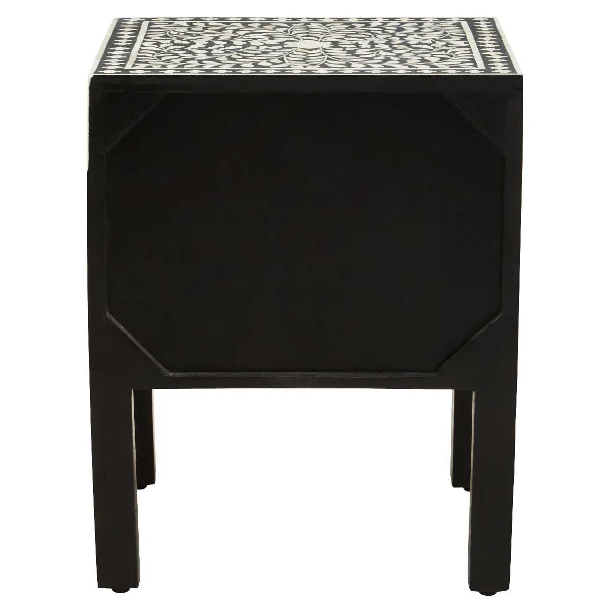 Beaumonde Home Fusion 2 Drawer Side Table With Bone Inlay - Image 5