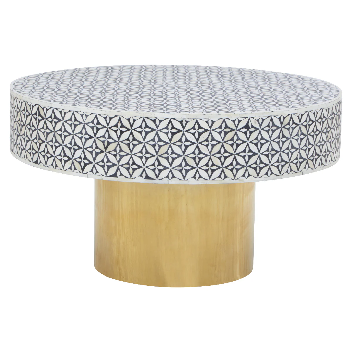 Beaumonde Home Fusion Round Coffee Table With Gold Base