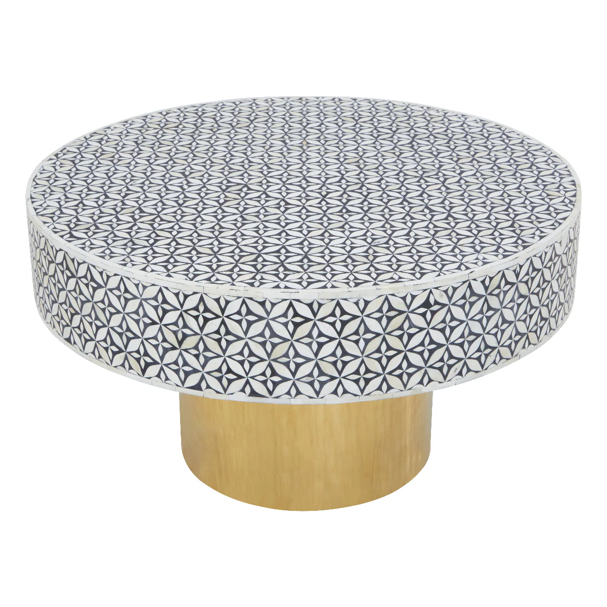 Beaumonde Home Fusion Round Coffee Table With Gold Base - Image 3