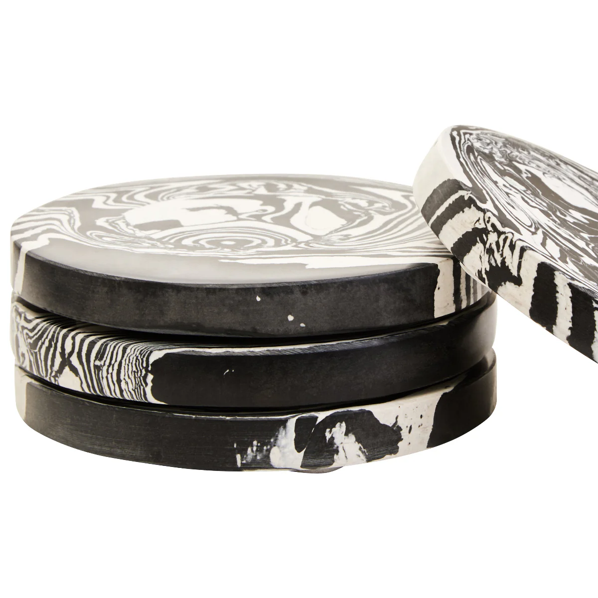 Beaumonde Home Helsa Black And White Marble Set Of Four Coasters - Image 2