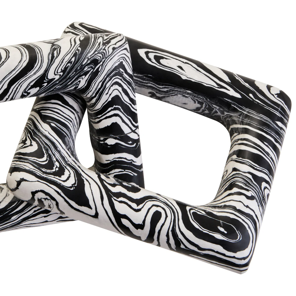 Beaumonde Home Helsa Black And White Marble Two Link Chain - Image 4