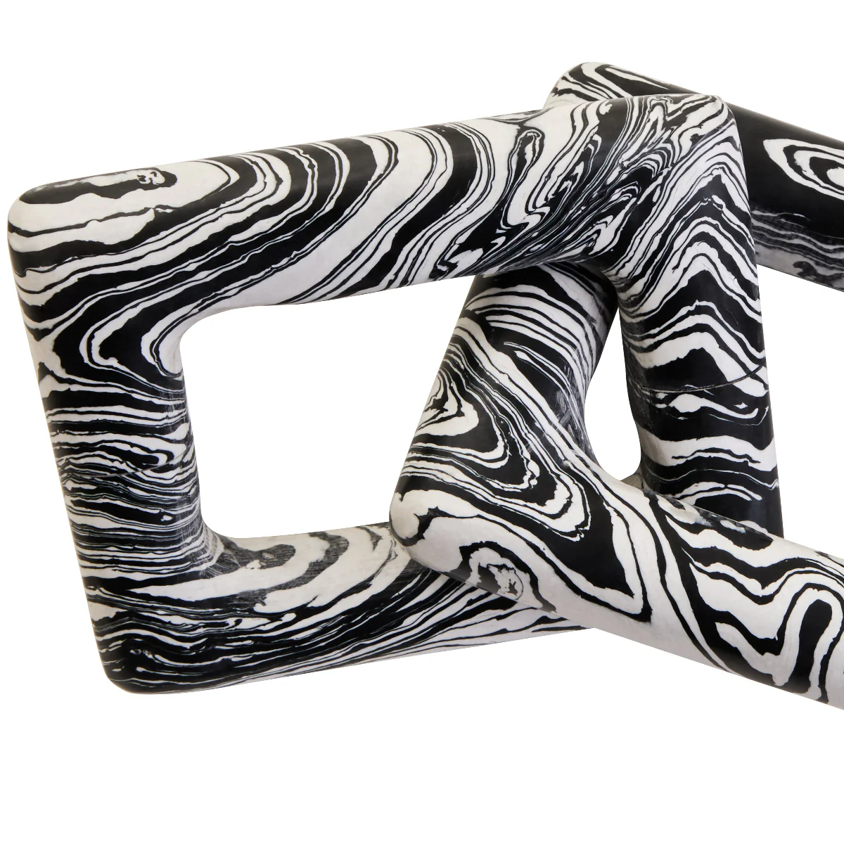 Beaumonde Home Helsa Black And White Marble Two Link Chain - Image 8