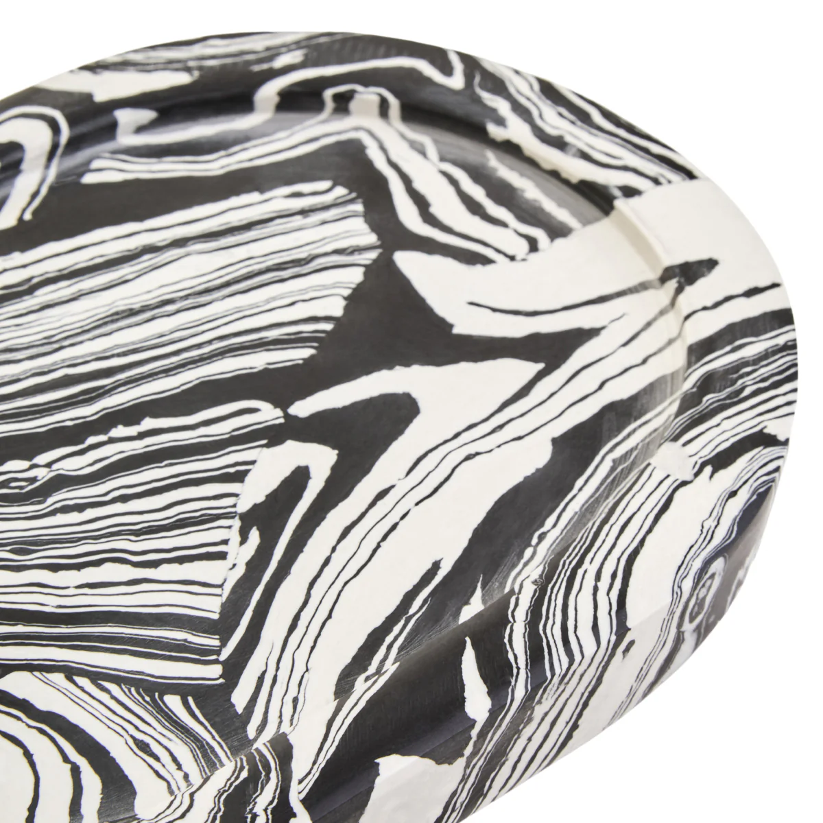 Beaumonde Home Helsa Black And White Oval Marble Tray - Image 3