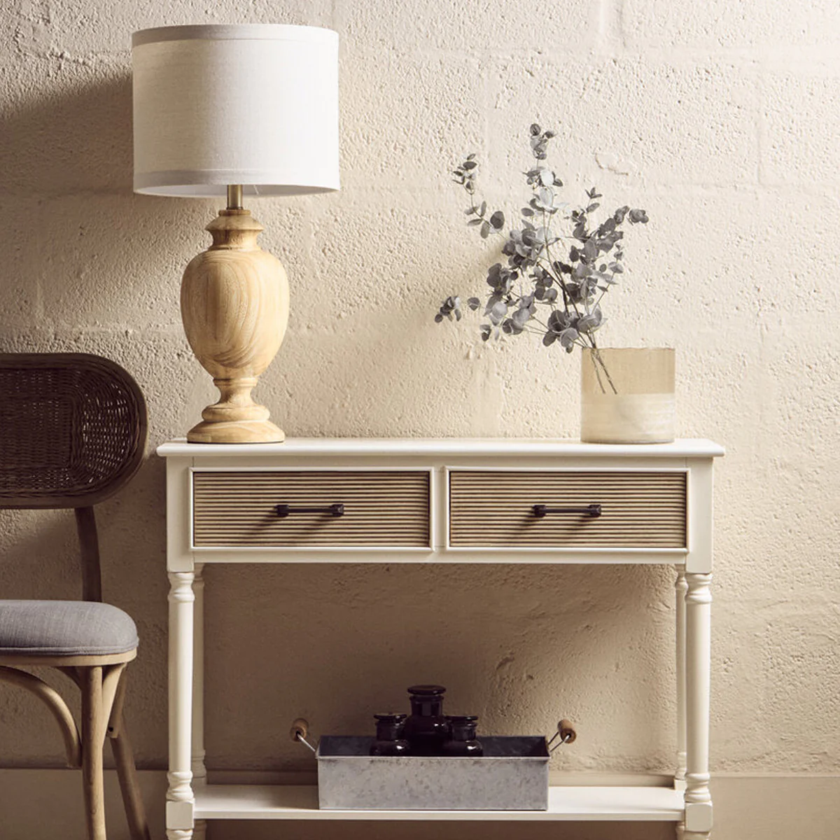 Beaumonde Home Heritage 2 Drawers Pearl White Console Table - Image 11