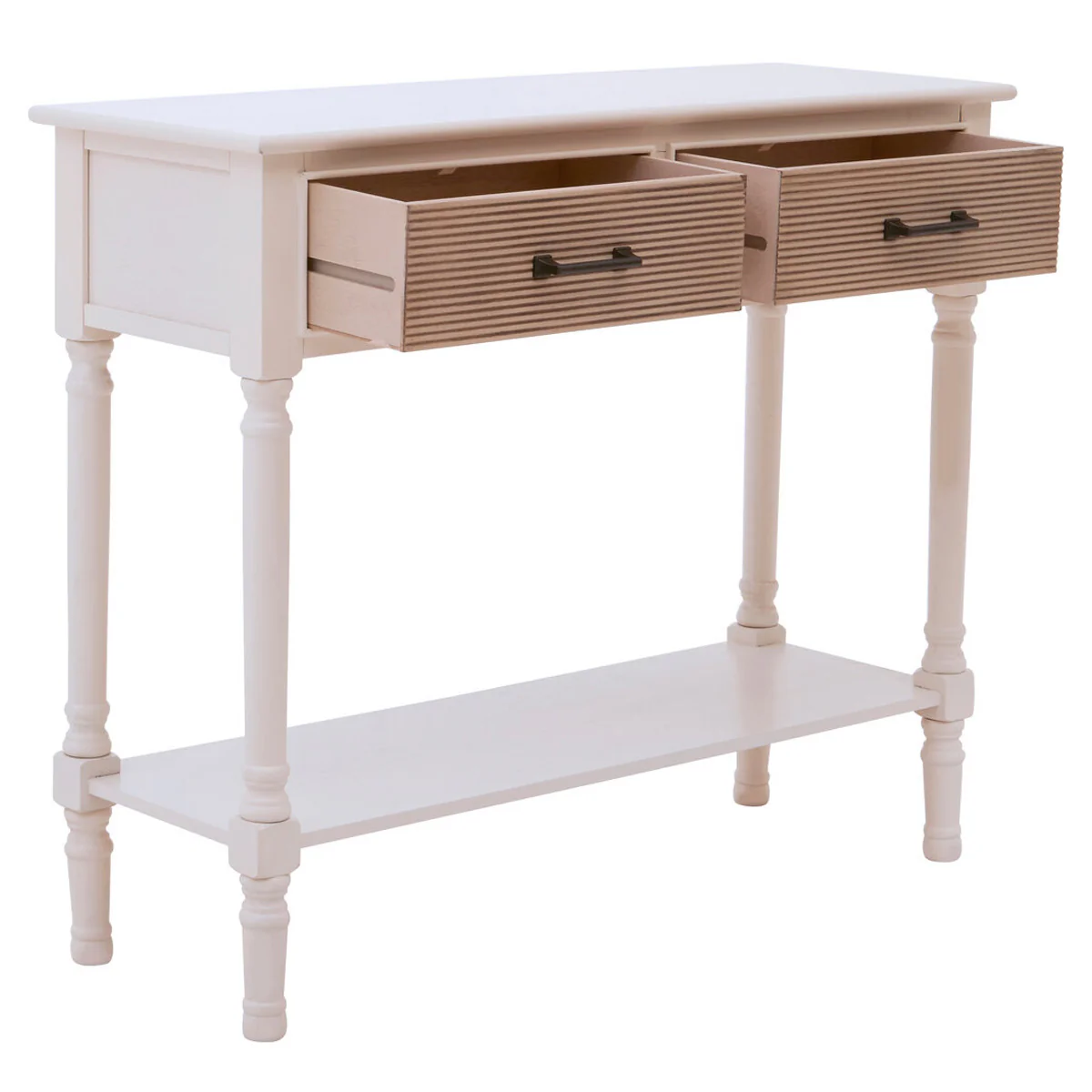Beaumonde Home Heritage 2 Drawers Pearl White Console Table - Image 4