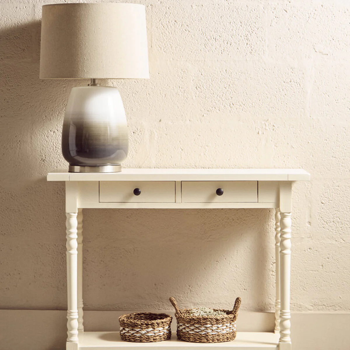 Beaumonde Home Heritage 2 Drawers White Console Table - Image 11