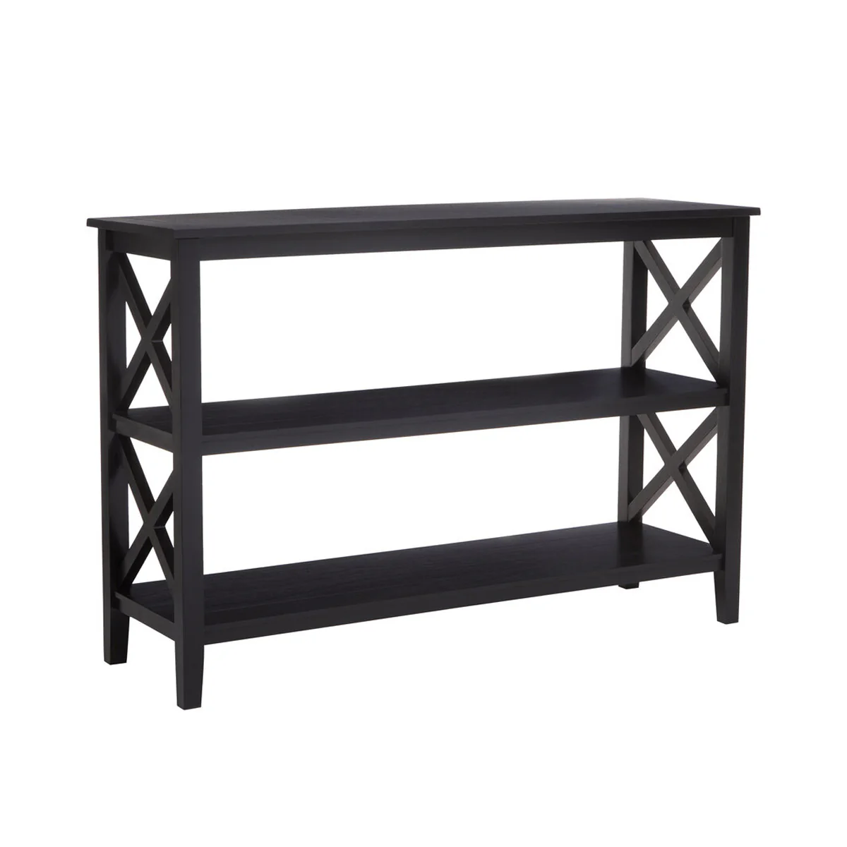 Beaumonde Home Heritage Three Shelf Large Black Bookcase
