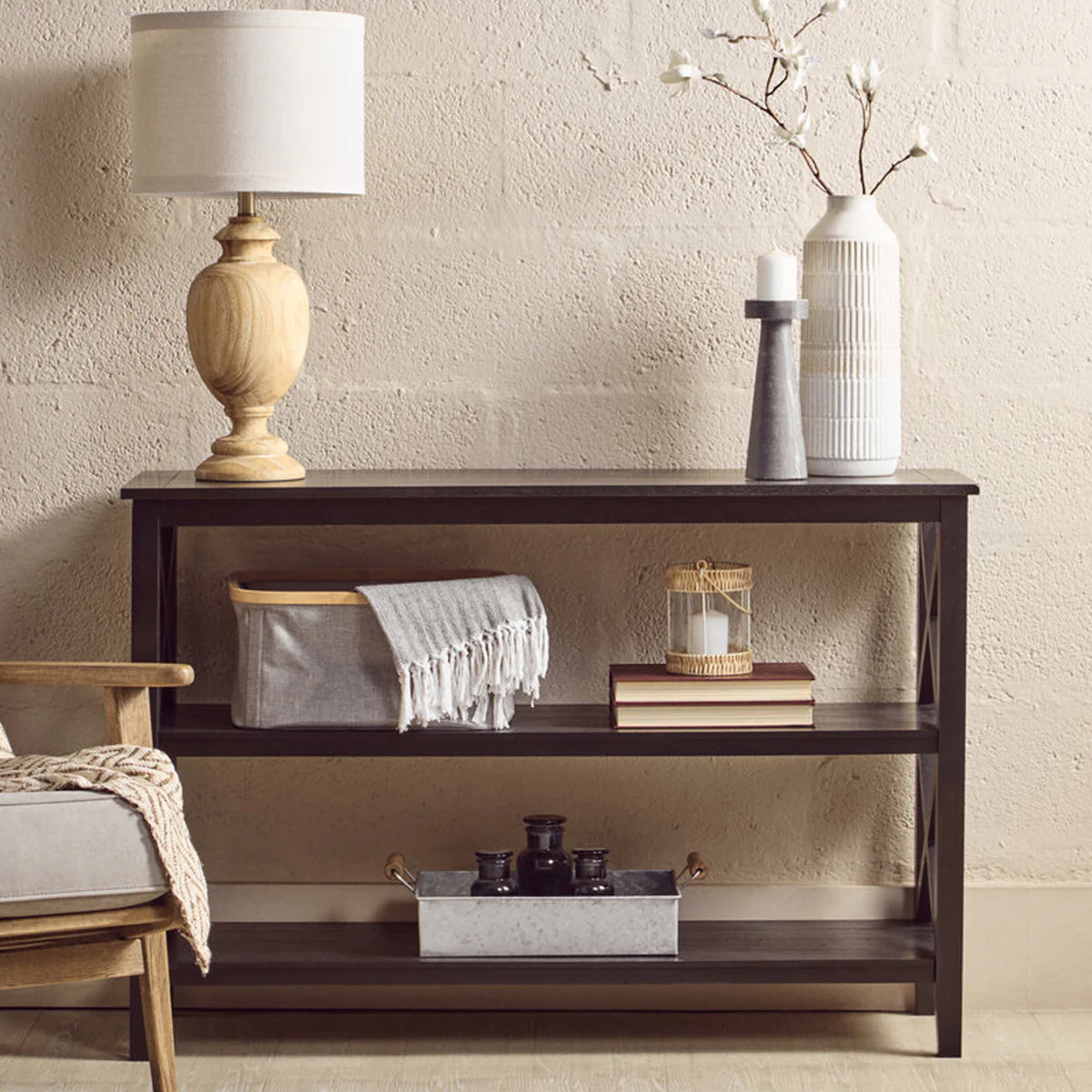 Beaumonde Home Heritage Three Shelf Large Black Bookcase - Image 14