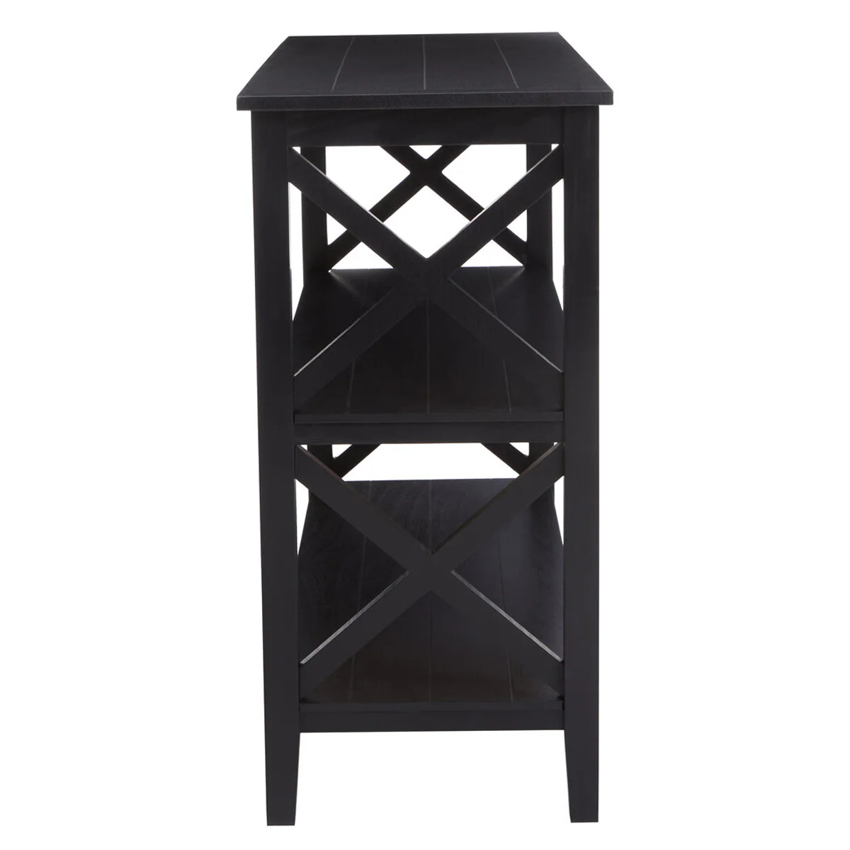 Beaumonde Home Heritage Three Shelf Large Black Bookcase - Image 3