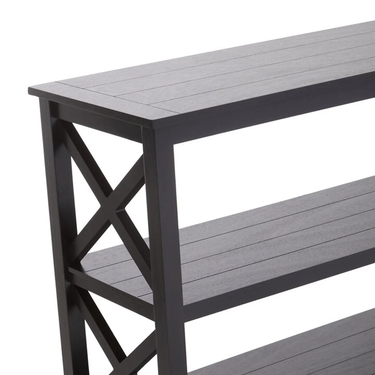 Beaumonde Home Heritage Three Shelf Large Black Bookcase - Image 4