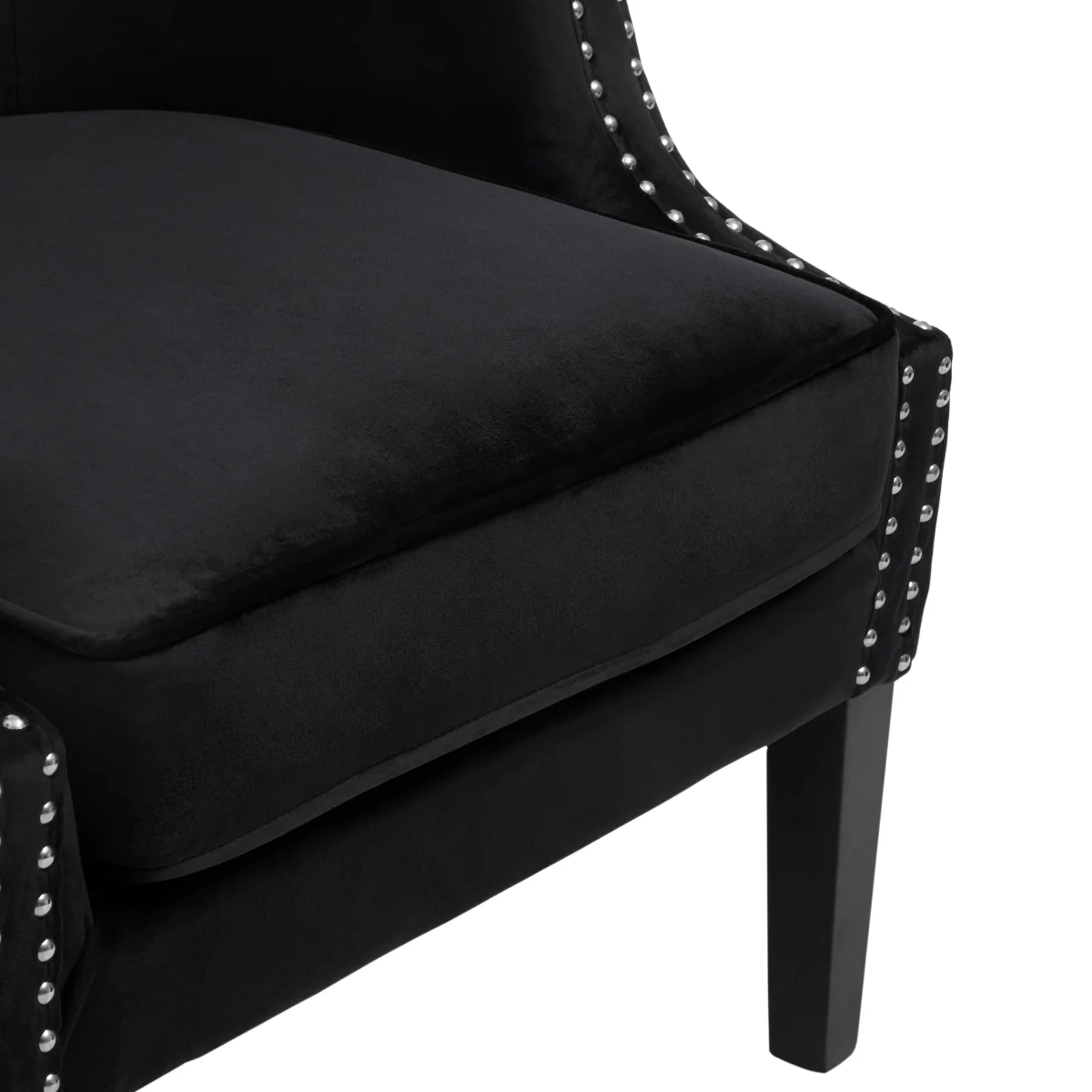 Beaumonde Home Larissa Black Velvet Studded Chair - Image 3