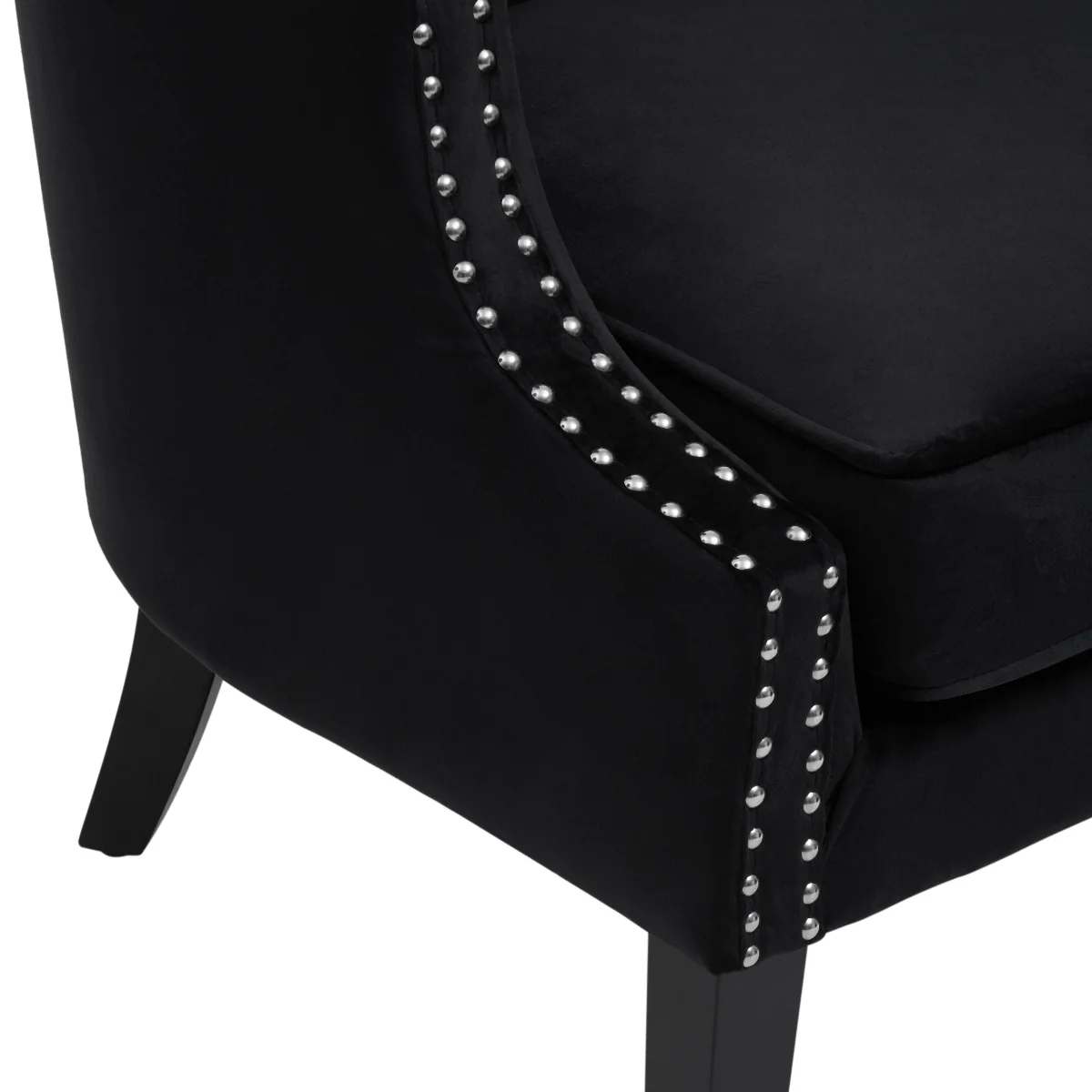 Beaumonde Home Larissa Black Velvet Studded Chair - Image 4