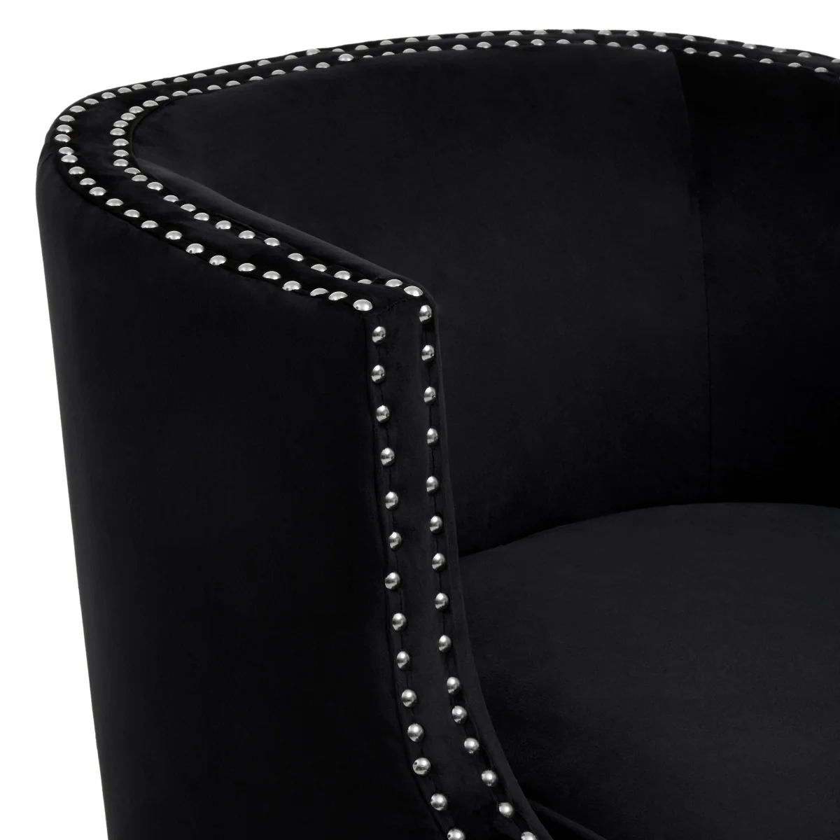 Beaumonde Home Larissa Black Velvet Studded Chair - Image 5