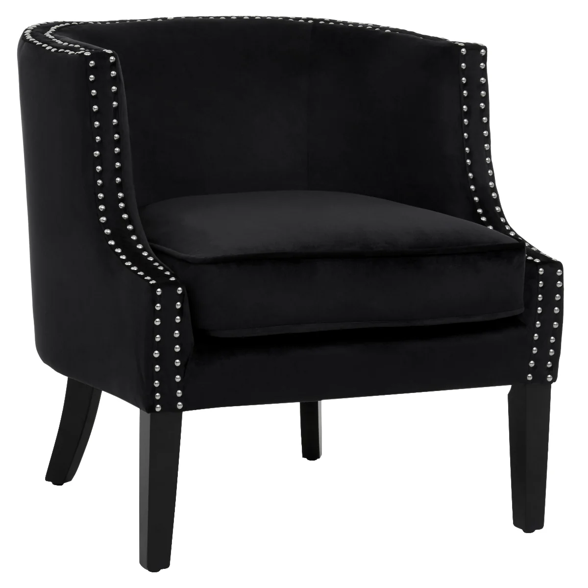 Beaumonde Home Larissa Black Velvet Studded Chair - Image 8
