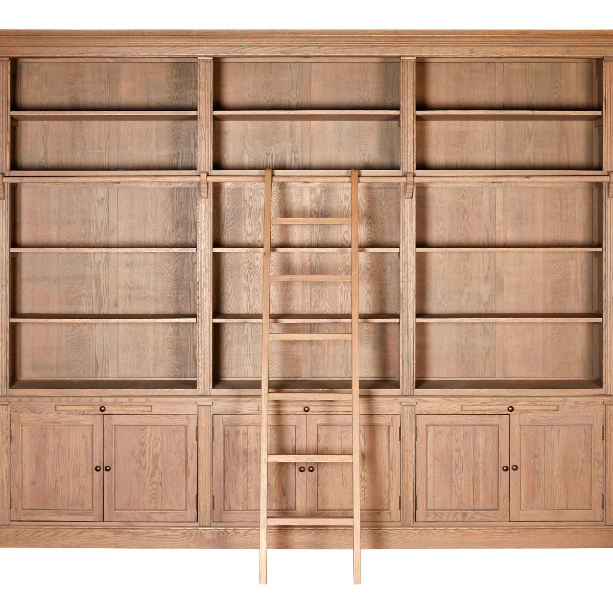Beaumonde Home Lyon 3 Section Bookcase With Ladder