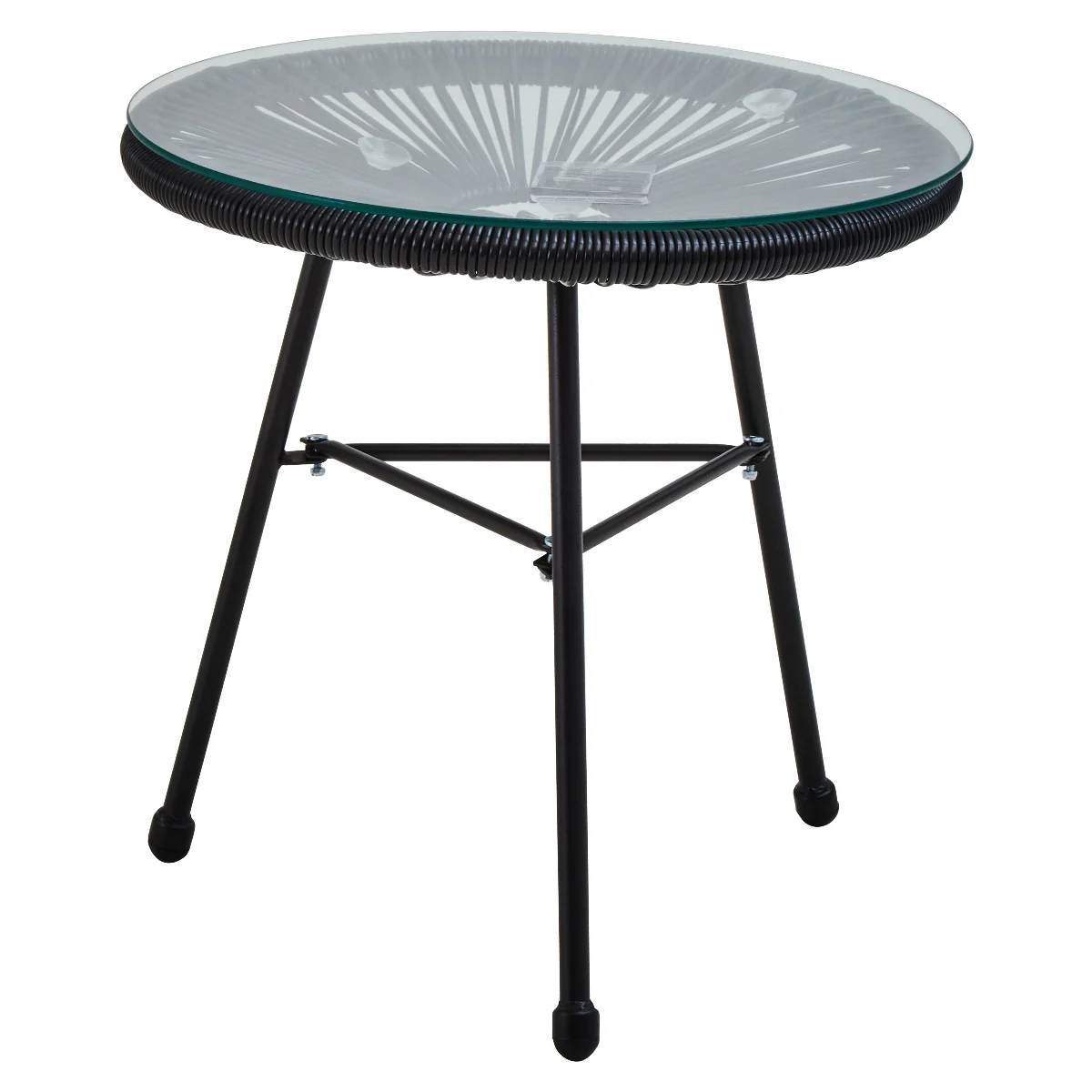 Beaumonde Home Miami Black Rattan 3 Piece Patio Set - Image 6