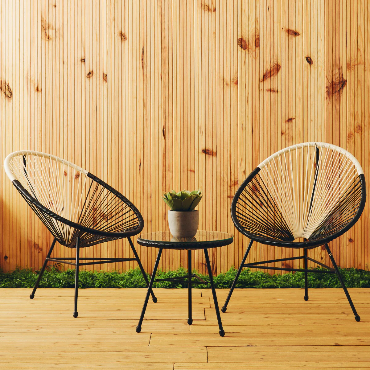 Beaumonde Home Miami Dual Tone Rattan 3 Piece Patio Set - Image 9