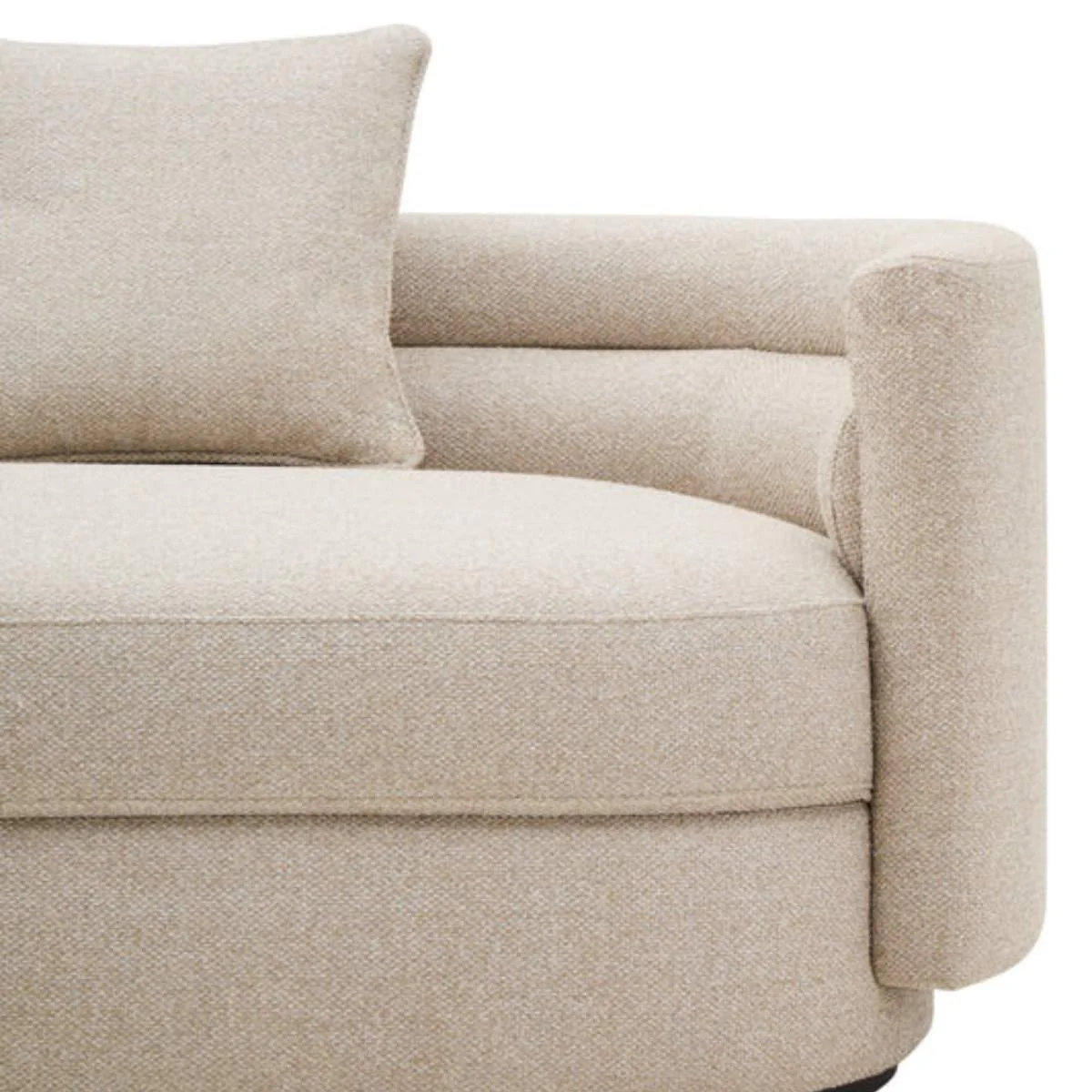 Beaumonde Home Oratino Ivory Linen Fabric 3 Seater Sofa - Image 5