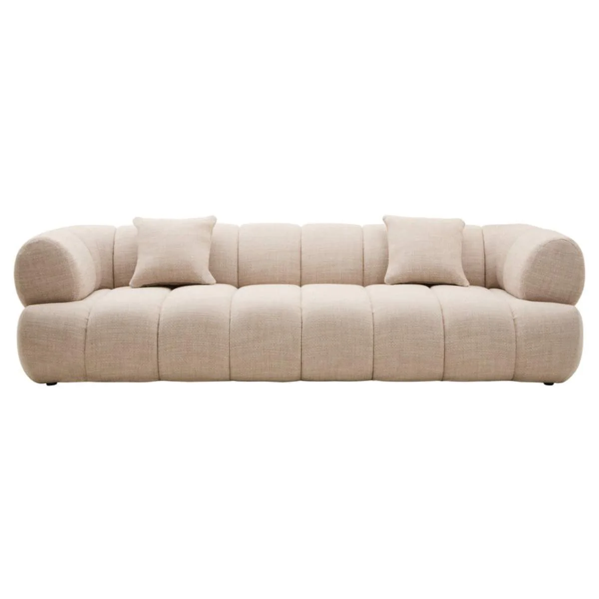 Beaumonde Home Ordona Cream Linen Fabric 3 Seater Sofa