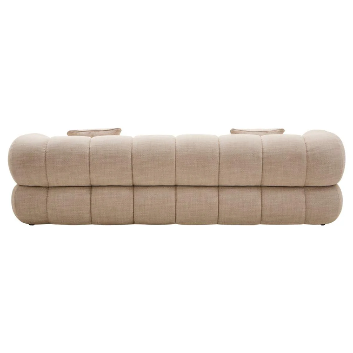 Beaumonde Home Ordona Cream Linen Fabric 3 Seater Sofa - Image 3
