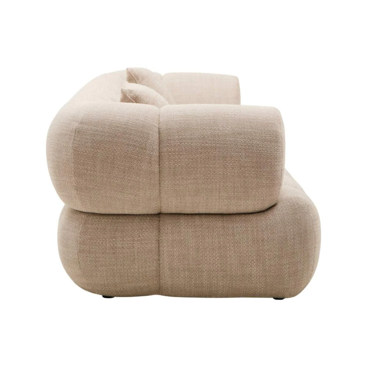 Beaumonde Home Ordona Cream Linen Fabric 3 Seater Sofa - Image 4