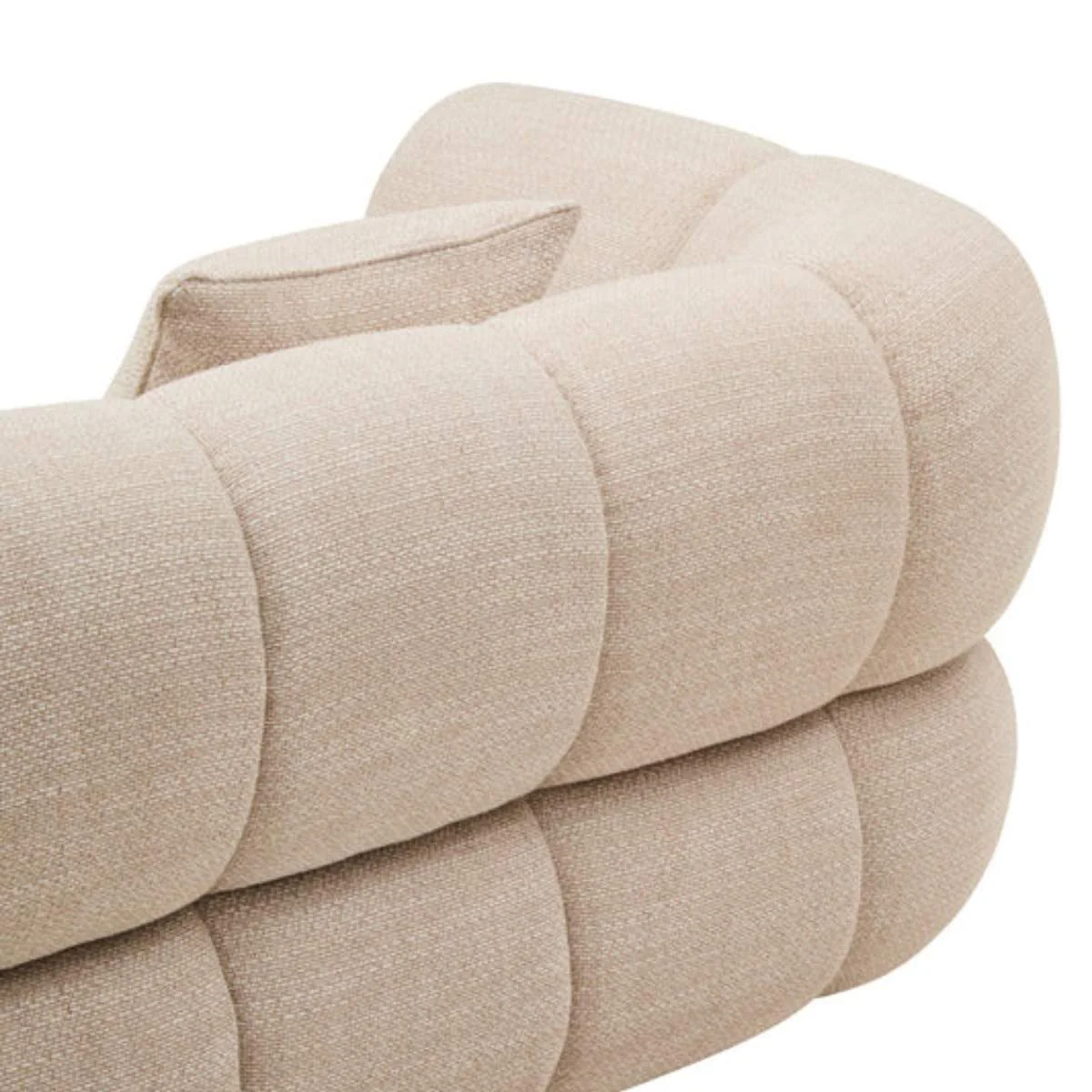 Beaumonde Home Ordona Cream Linen Fabric 3 Seater Sofa - Image 5