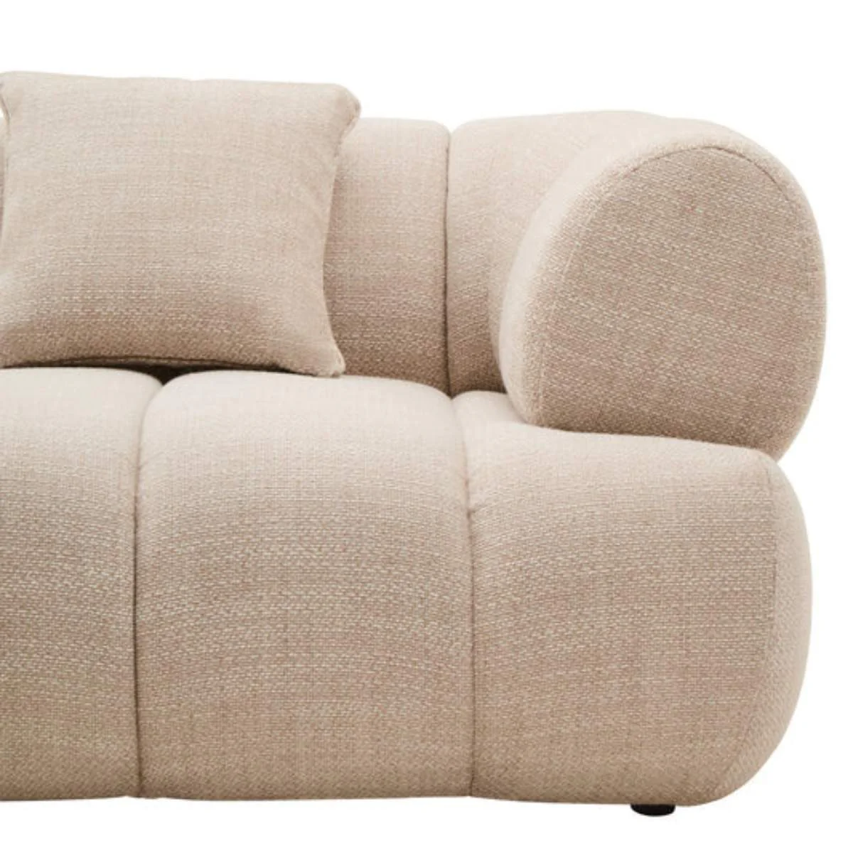Beaumonde Home Ordona Cream Linen Fabric 3 Seater Sofa - Image 6