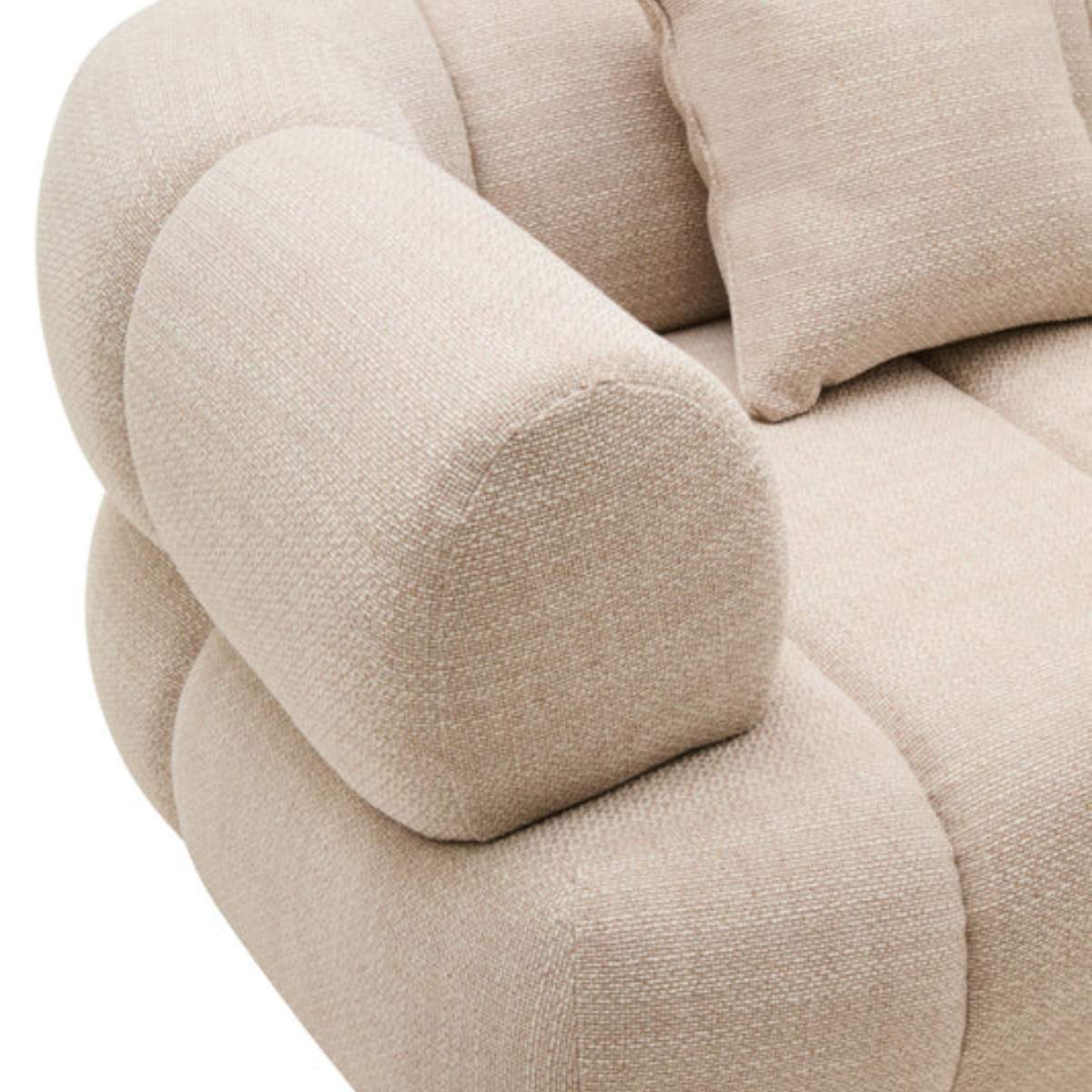 Beaumonde Home Ordona Cream Linen Fabric 3 Seater Sofa - Image 7