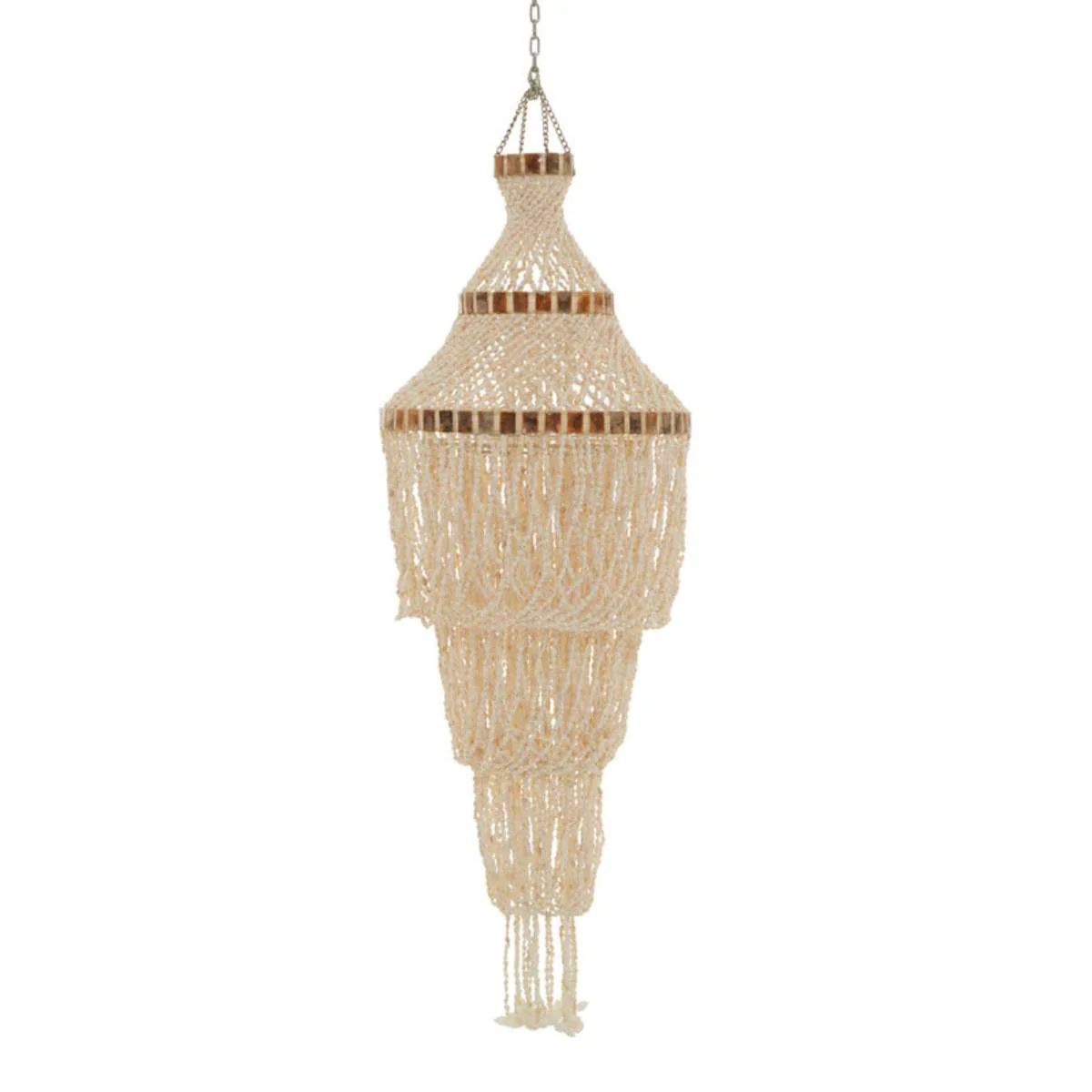 Beaumonde Home Palu Natural White And Amber Pendant