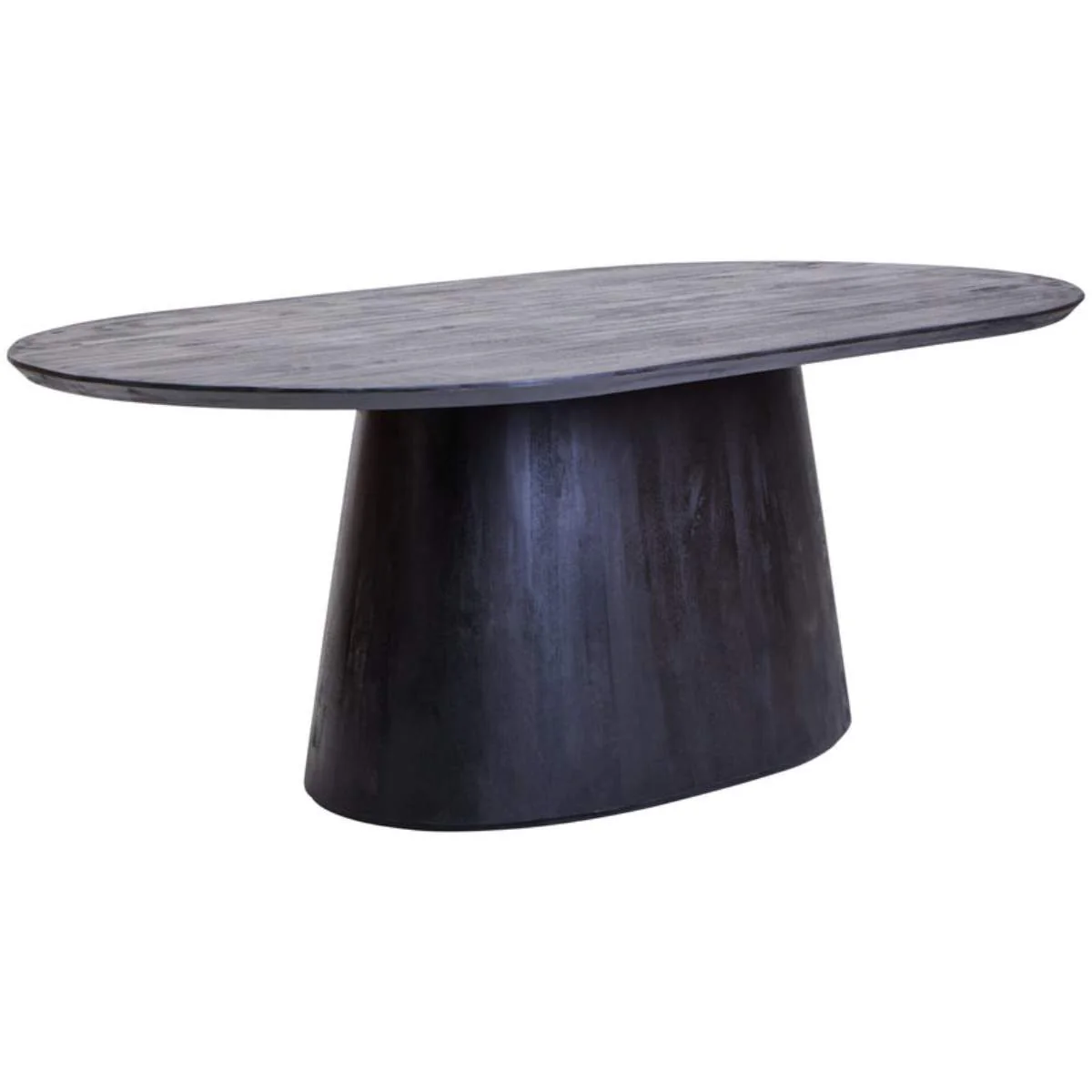Beaumonde Home Perdoba Oval Mango Wood Black Finish Dining Table - Image 3