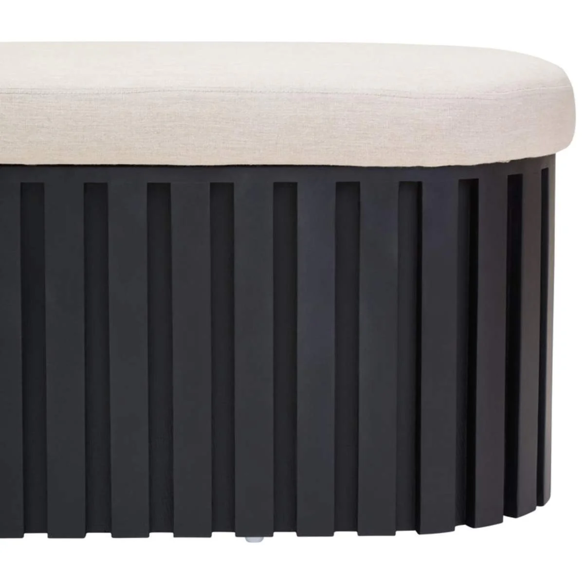 Beaumonde Home Perdoba Ridge Base Mango Wood Black Finish Texture Fabric Bench - Image 4