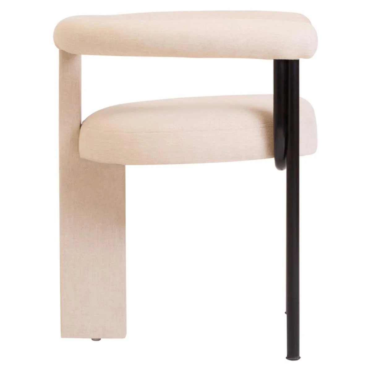 Beaumonde Home Perdoba Texture Fabric Black Iron Frame Dining Chair - Image 3