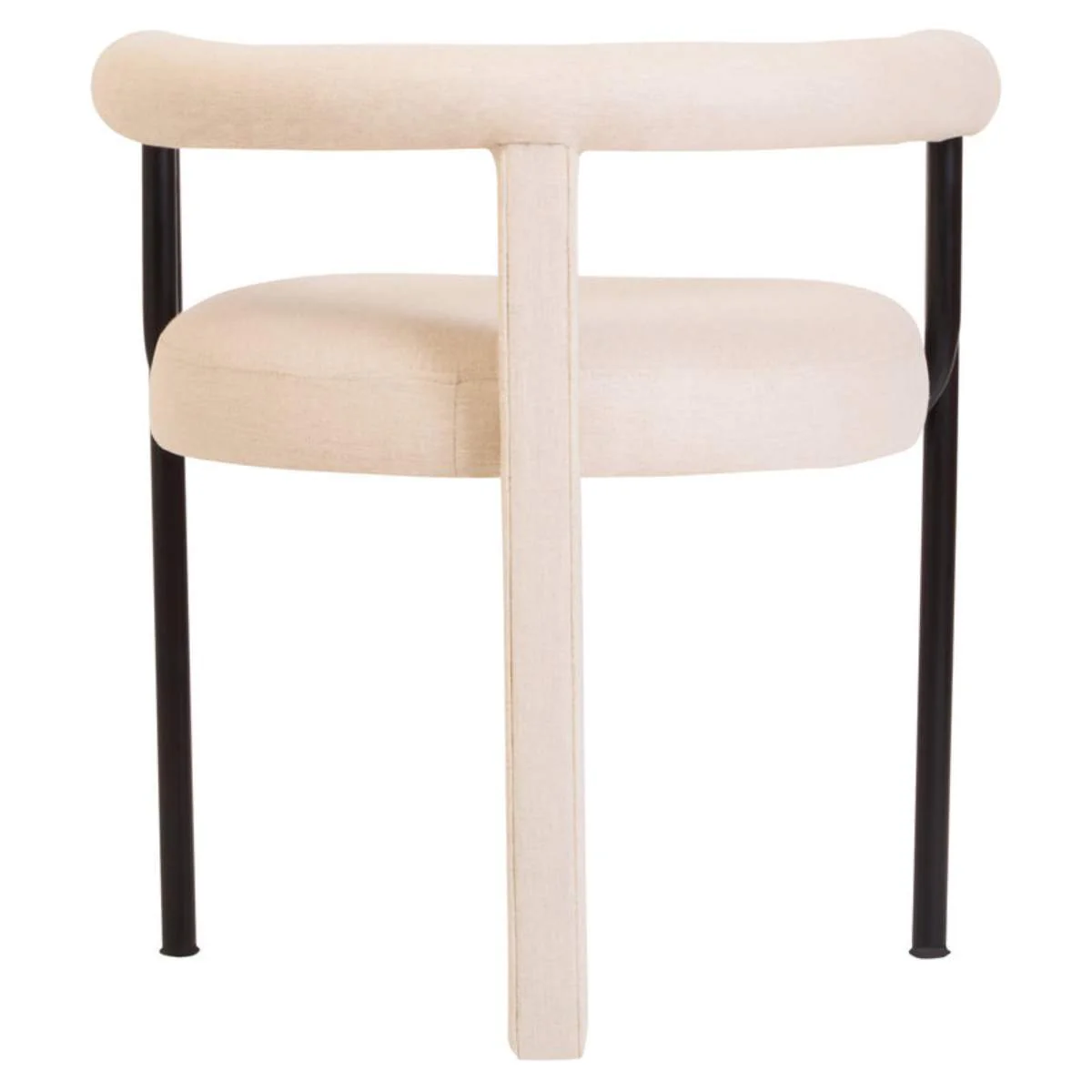 Beaumonde Home Perdoba Texture Fabric Black Iron Frame Dining Chair - Image 4