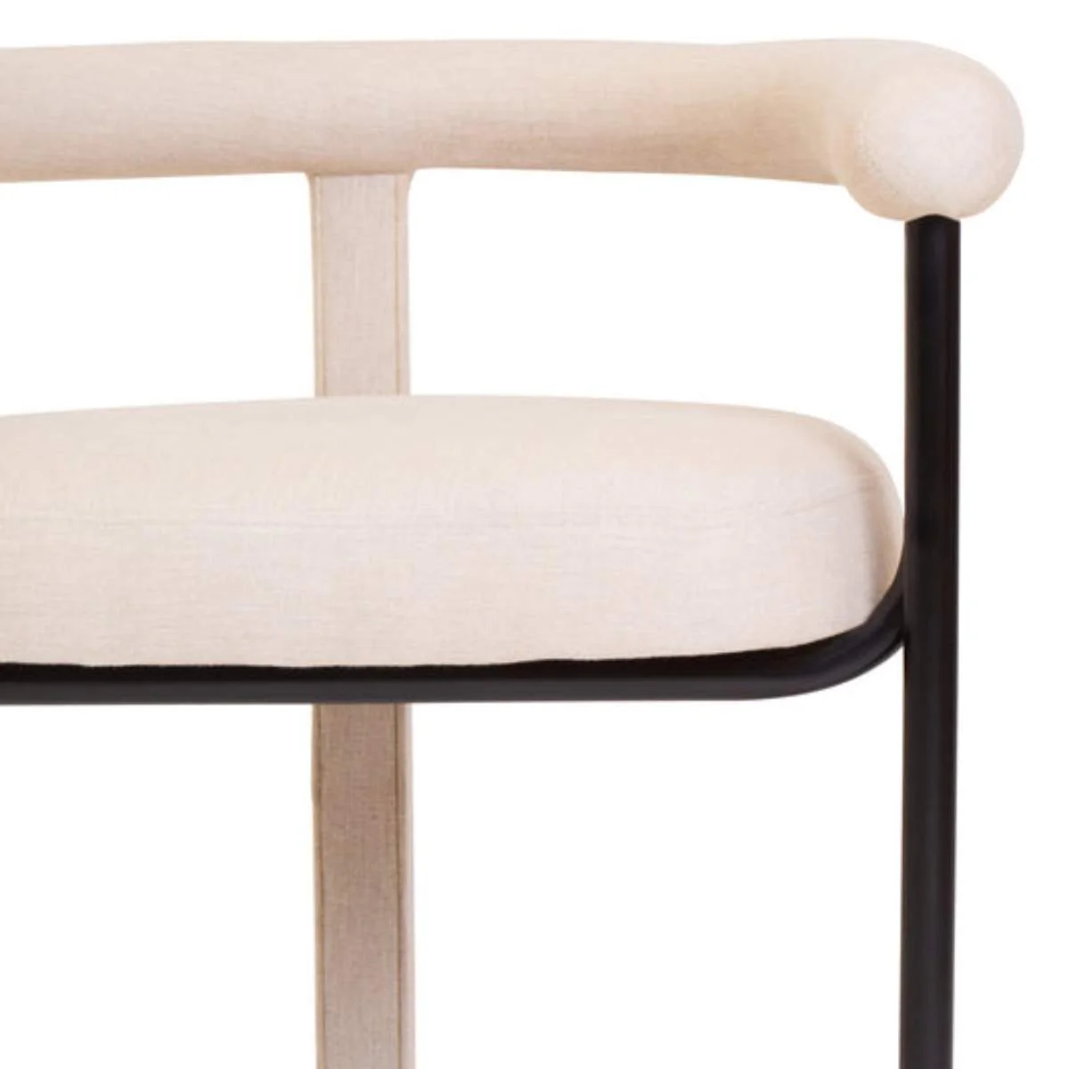 Beaumonde Home Perdoba Texture Fabric Black Iron Frame Dining Chair - Image 5