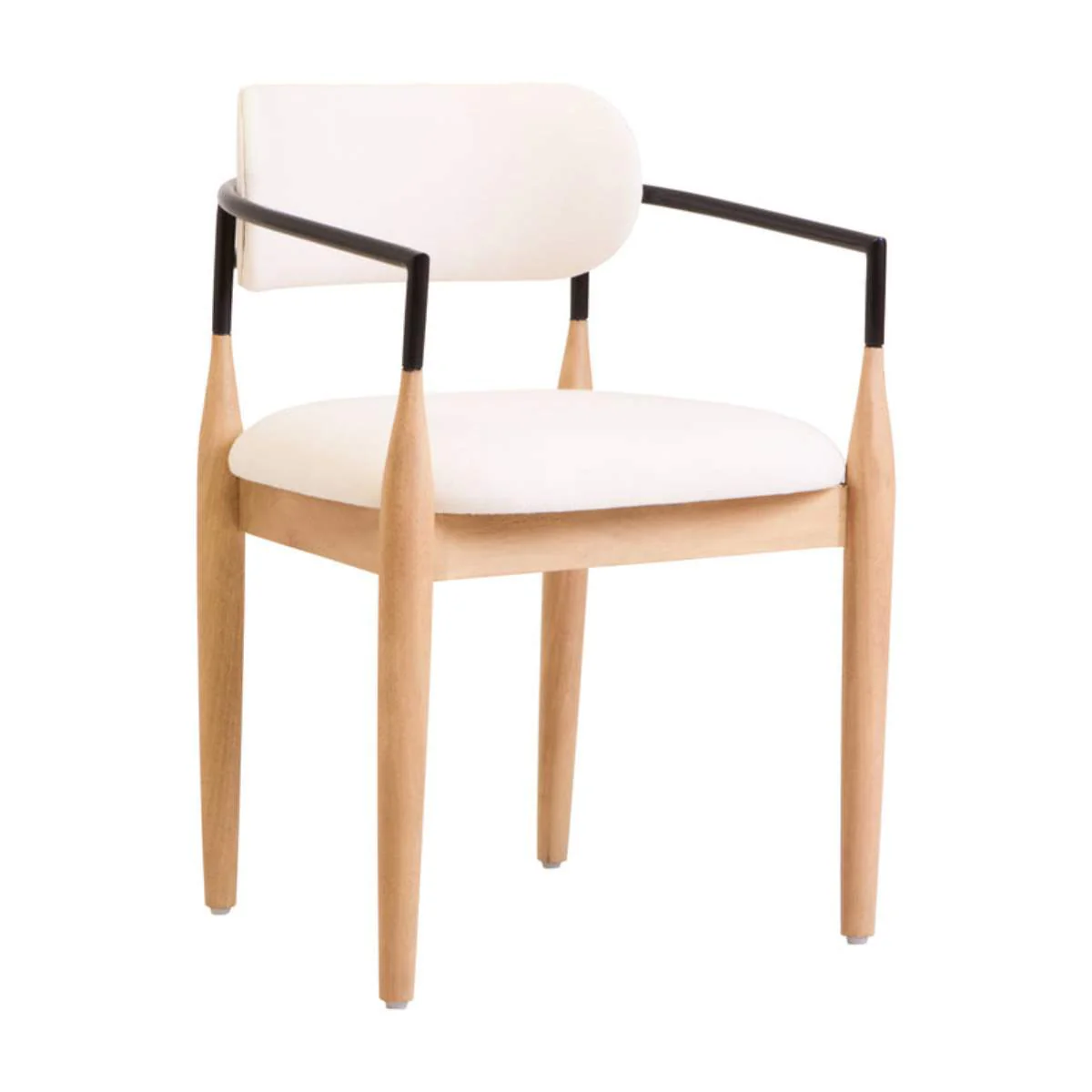 Beaumonde Home Persolo Texture Fabric Black Iron And Wood Frame Dining Chair - Image 6