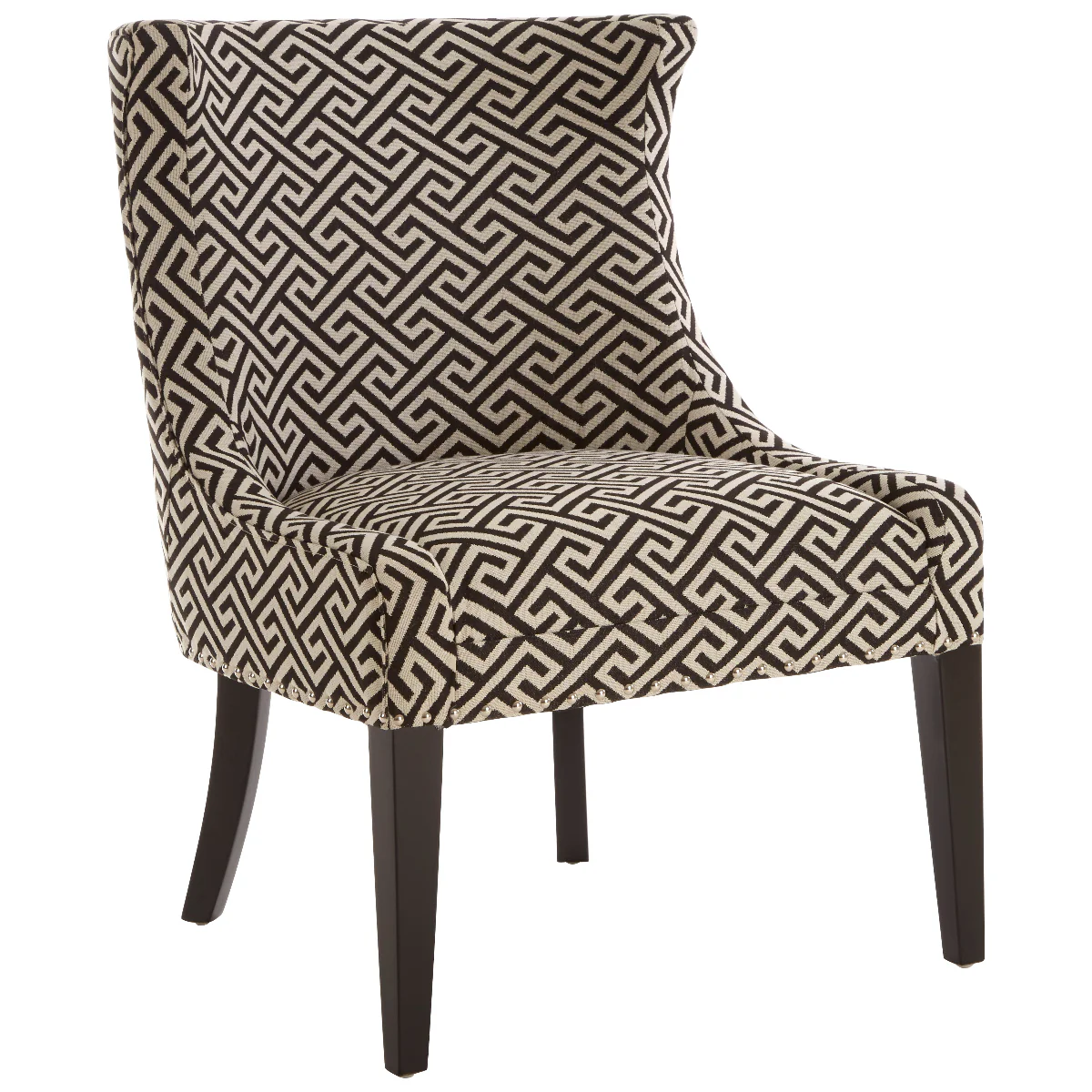 Beaumonde Home Regents Park Greek Key Design Wingback Lounge Chair