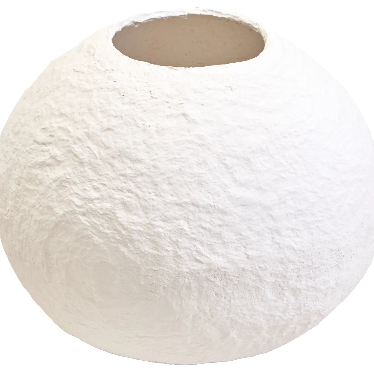 Beaumonde Home Sanai Cotton Mache Large White Round Vase