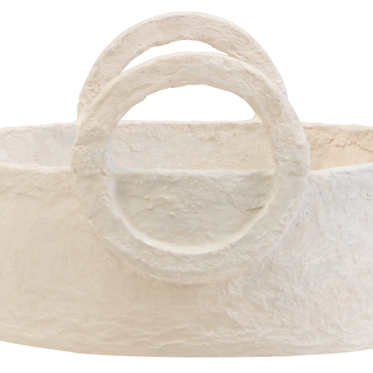 Beaumonde Home Sanai Cotton Mache Round Tray With Decorative Handles