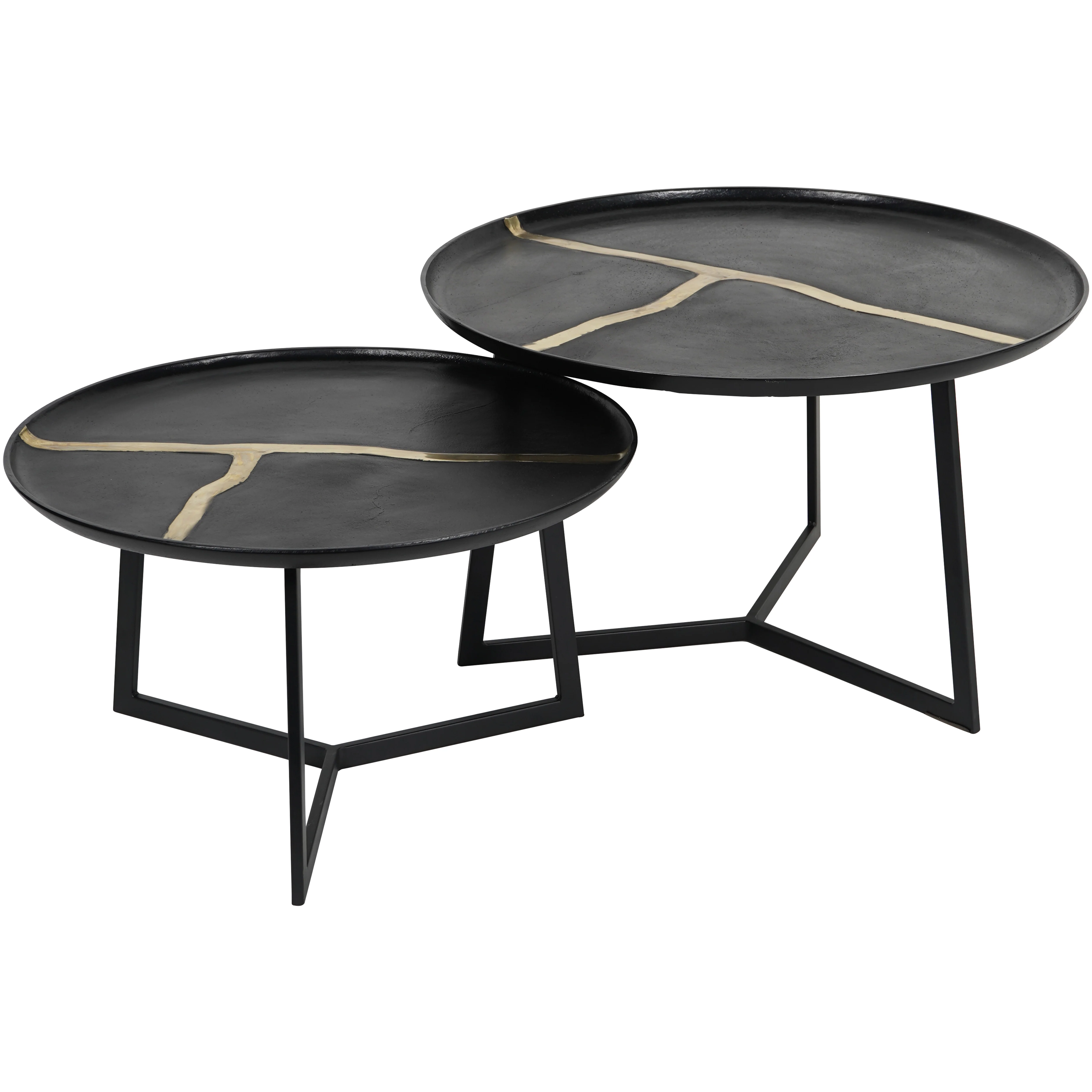 Beaumonde Home Soren Set of Two Textured Aluminium Coffee Tables - Image 2