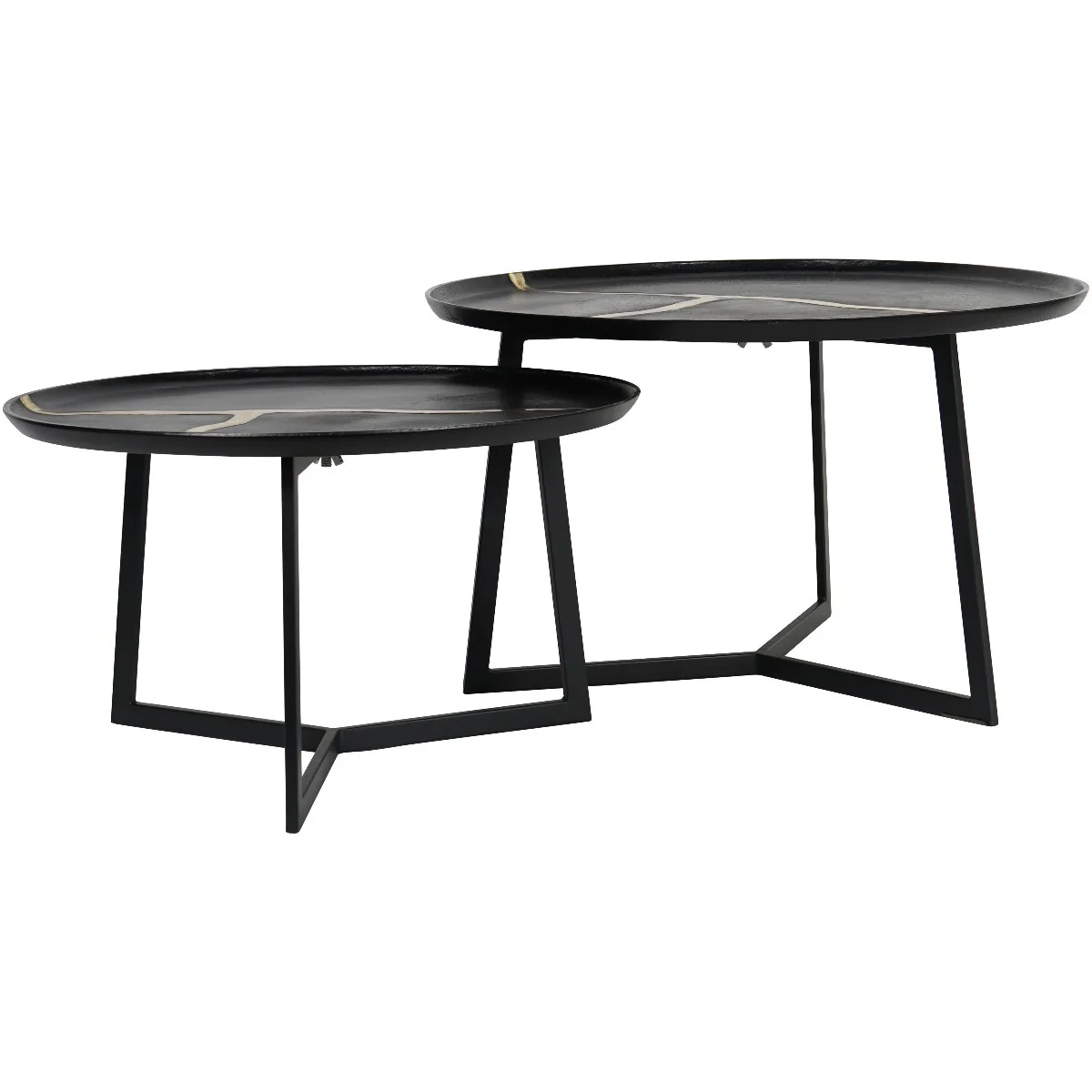 Beaumonde Home Soren Set of Two Textured Aluminium Coffee Tables - Image 3