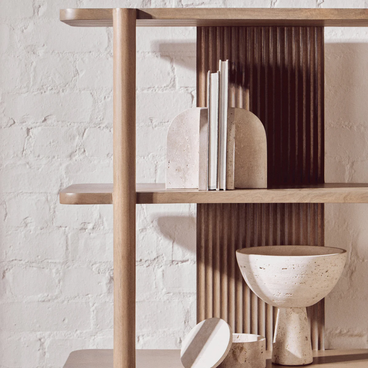 Beaumonde Home Torello 5 Tier Grey Mango Wood Shelf Unit - Image 17