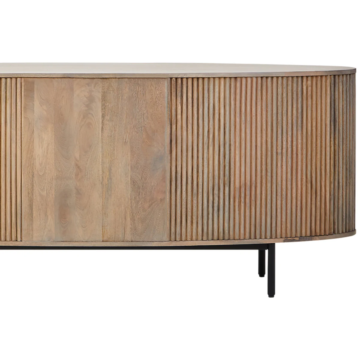 Beaumonde Home Torello Three Drawer Grey Mango Wood Sideboard - Image 5