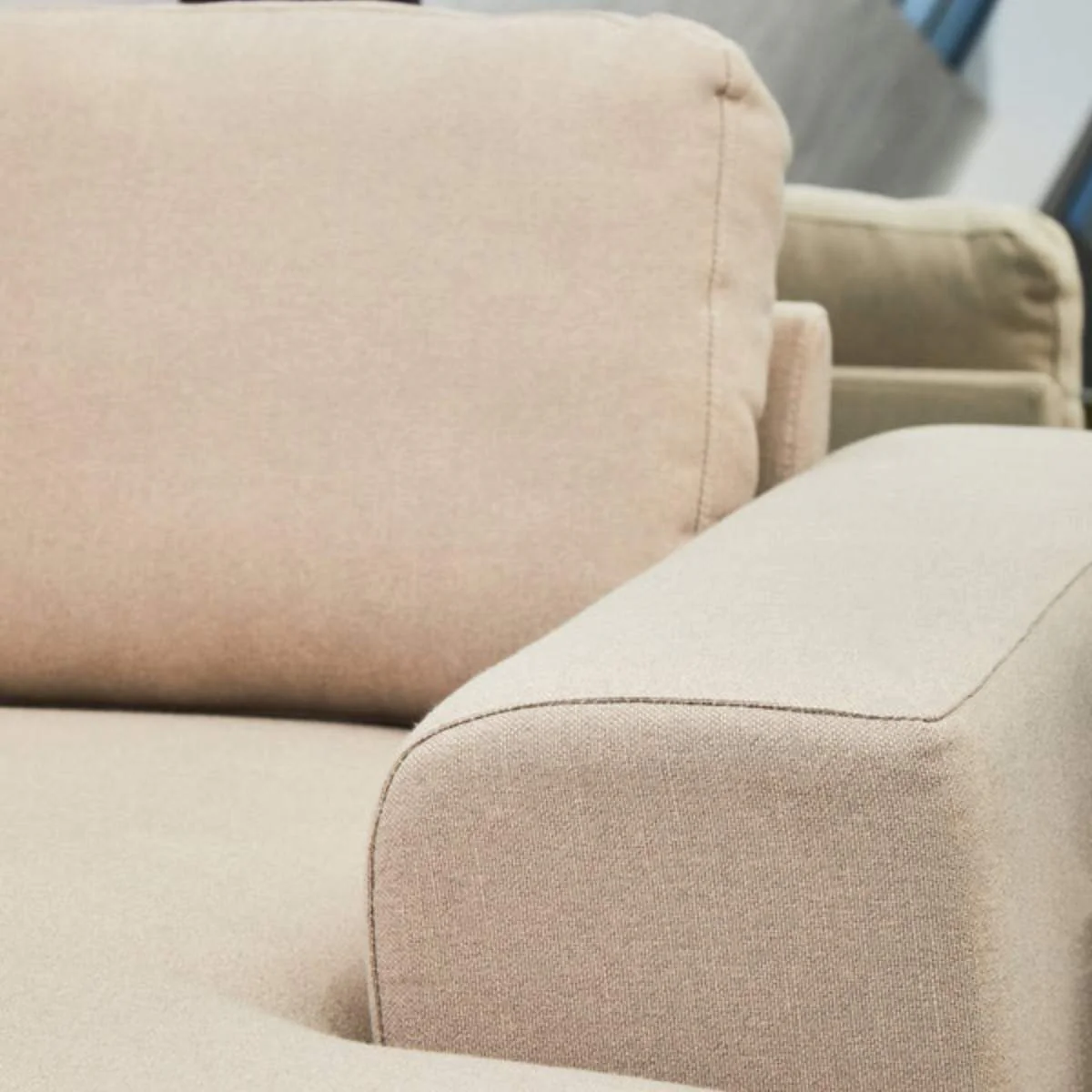 Beaumonde Home Toulon 3 Seat Natural Fabric Left Chaise Sofa - Image 13