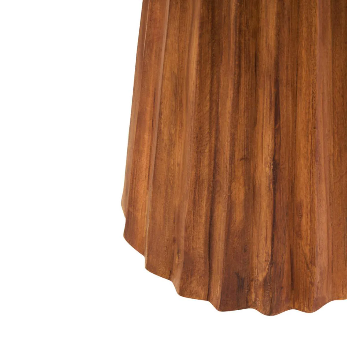Beaumonde Home Walsa Natural Mango Wood Carved Ridge Side Table - Image 3