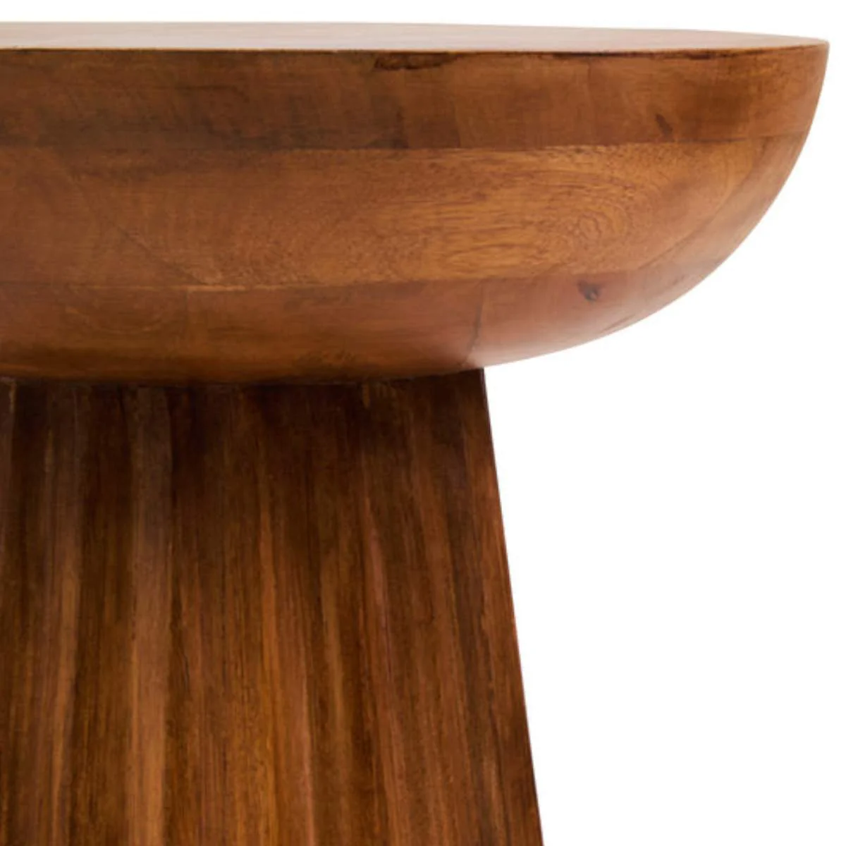 Beaumonde Home Walsa Natural Mango Wood Carved Ridge Side Table - Image 4