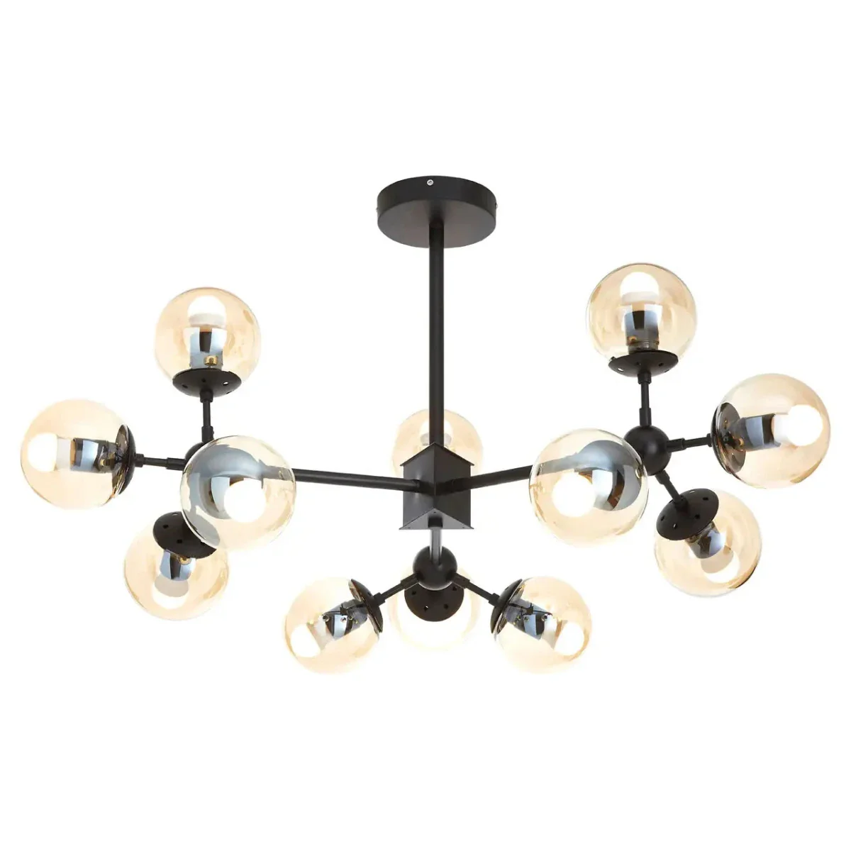 Beaumonde Home Abiah Matte Black 12 Arm Pendant Light