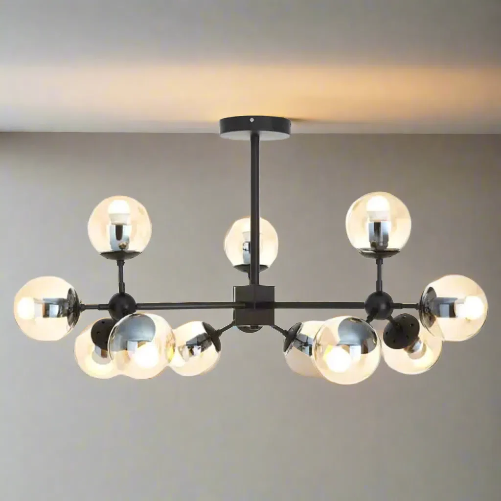 Beaumonde Home Abiah Matte Black 12 Arm Pendant Light - Image 4