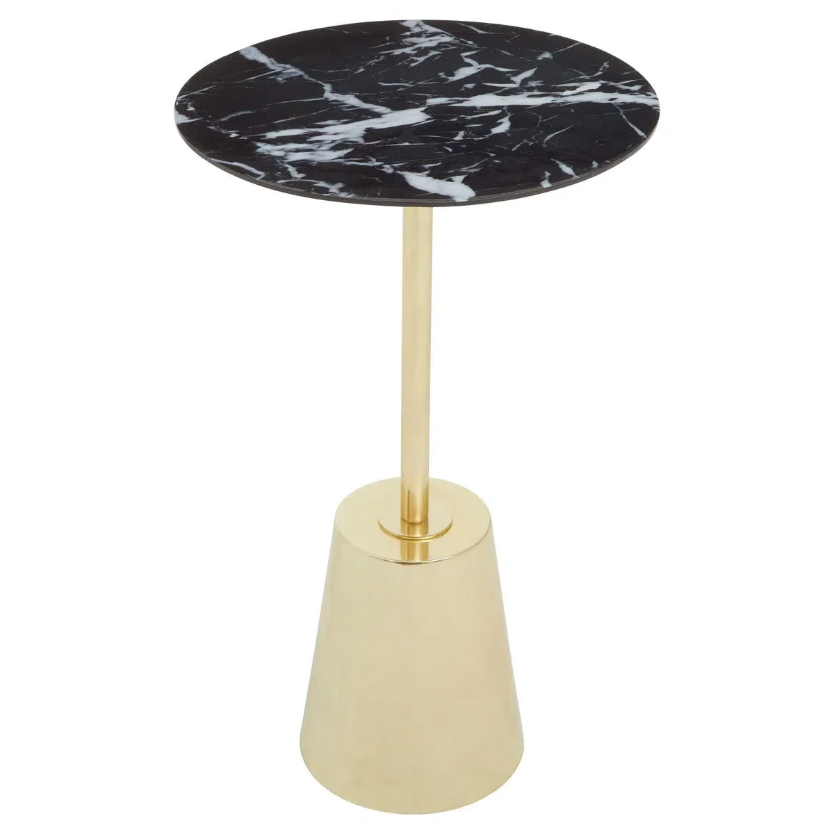 Beaumonde Home Avula Black Top and Gold Base Side Table