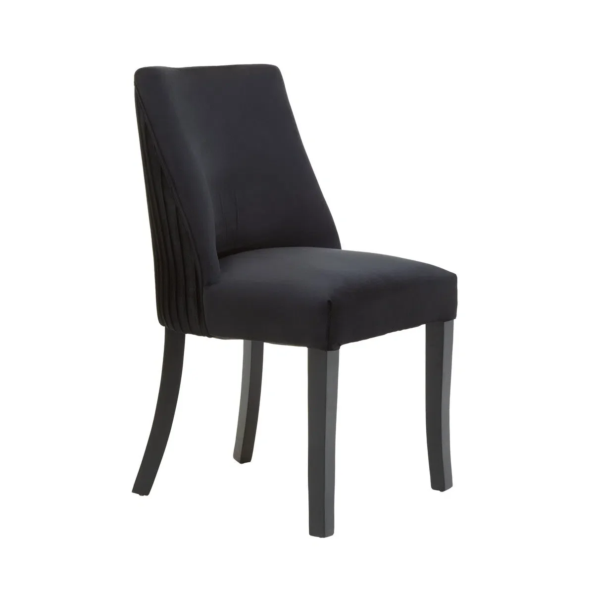 Beaumonde Home Kensington Townhouse Black Velvet Dining Chair with Black Rubberwood Legs