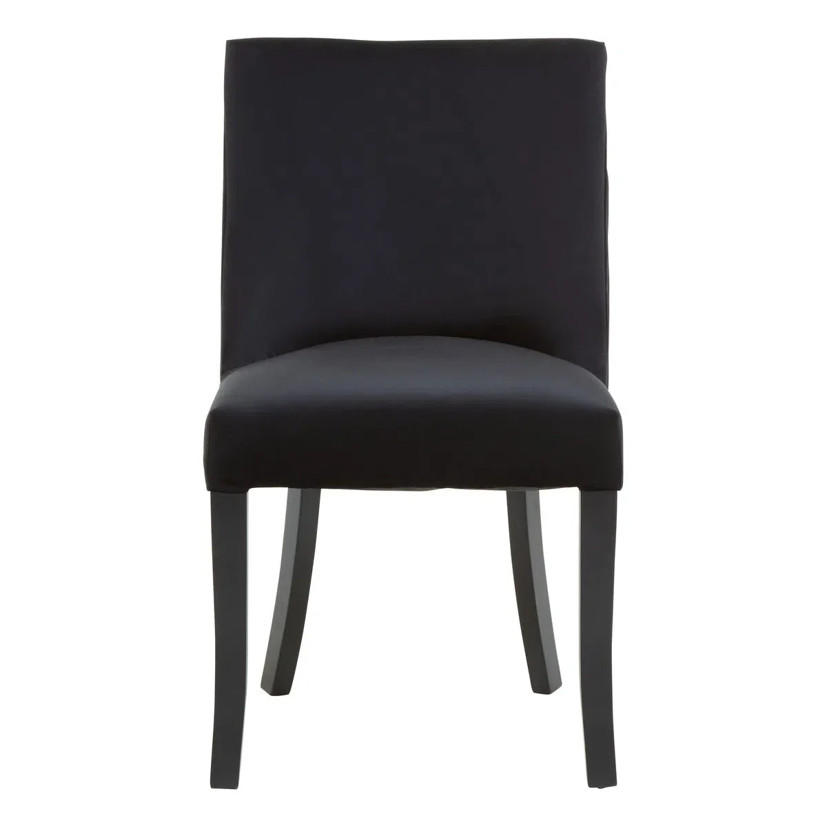 Beaumonde Home Kensington Townhouse Black Velvet Dining Chair with Black Rubberwood Legs - Image 2